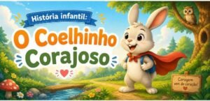 História infantil: O Coelhinho Corajoso para alfabetização página 1